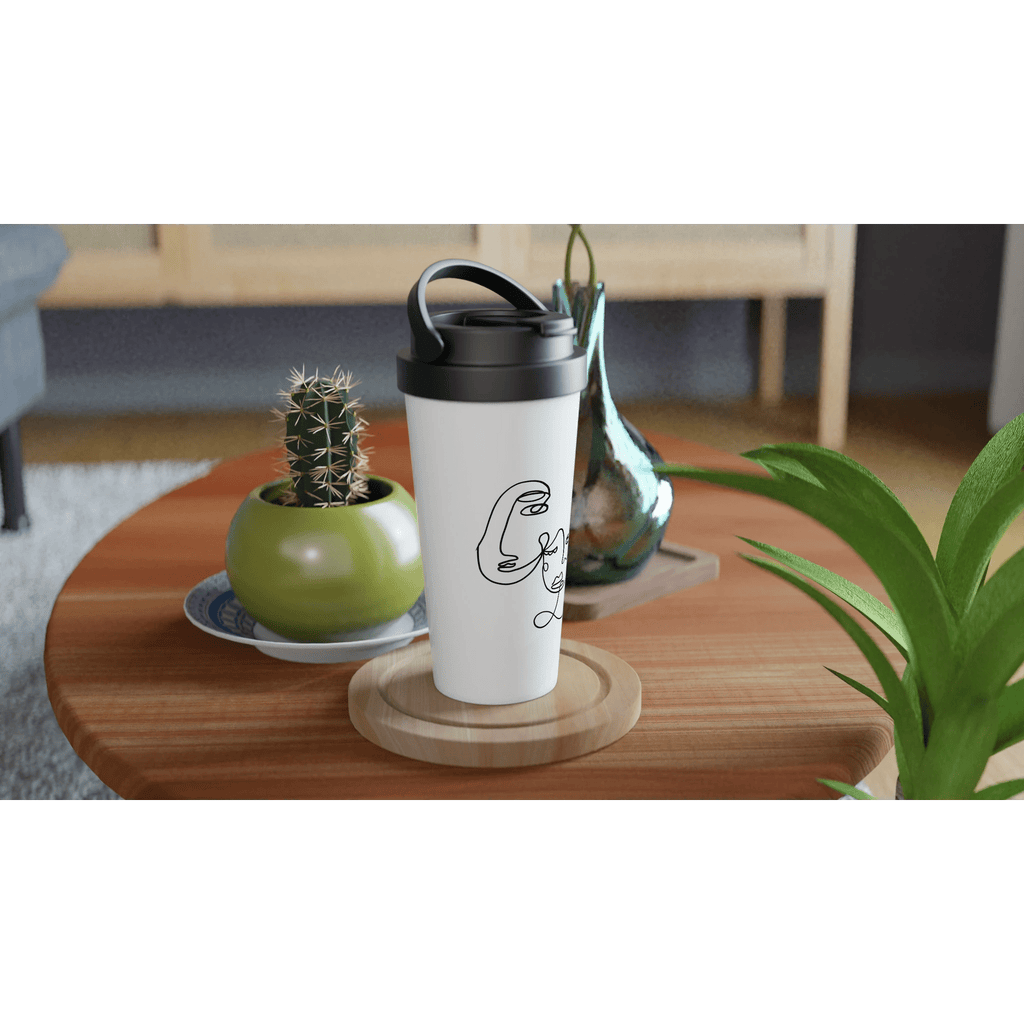 White 15oz Stainless Steel Travel Mug - SKShop