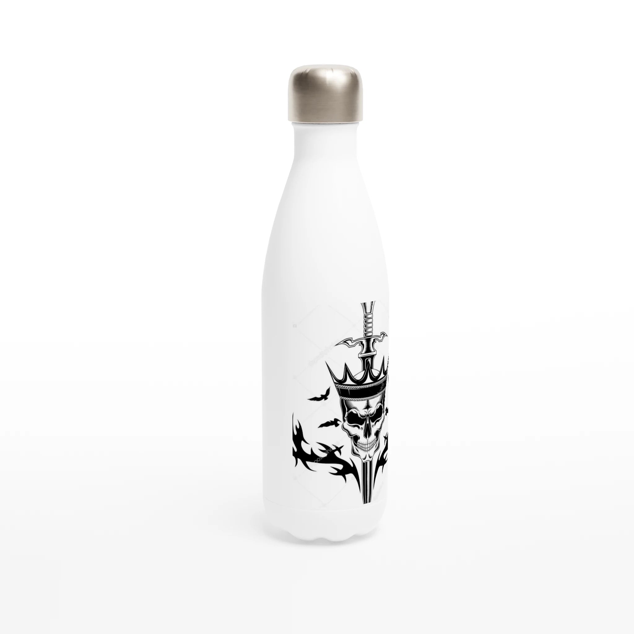 White 17oz Stainless Steel Water Bottle - SKShop