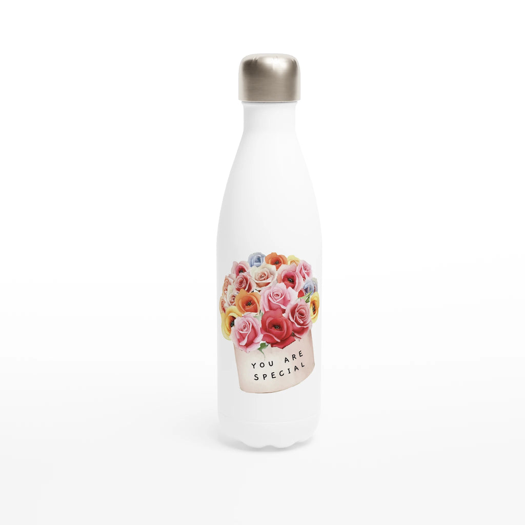 White 17oz Stainless Steel Water Bottle - SKShop