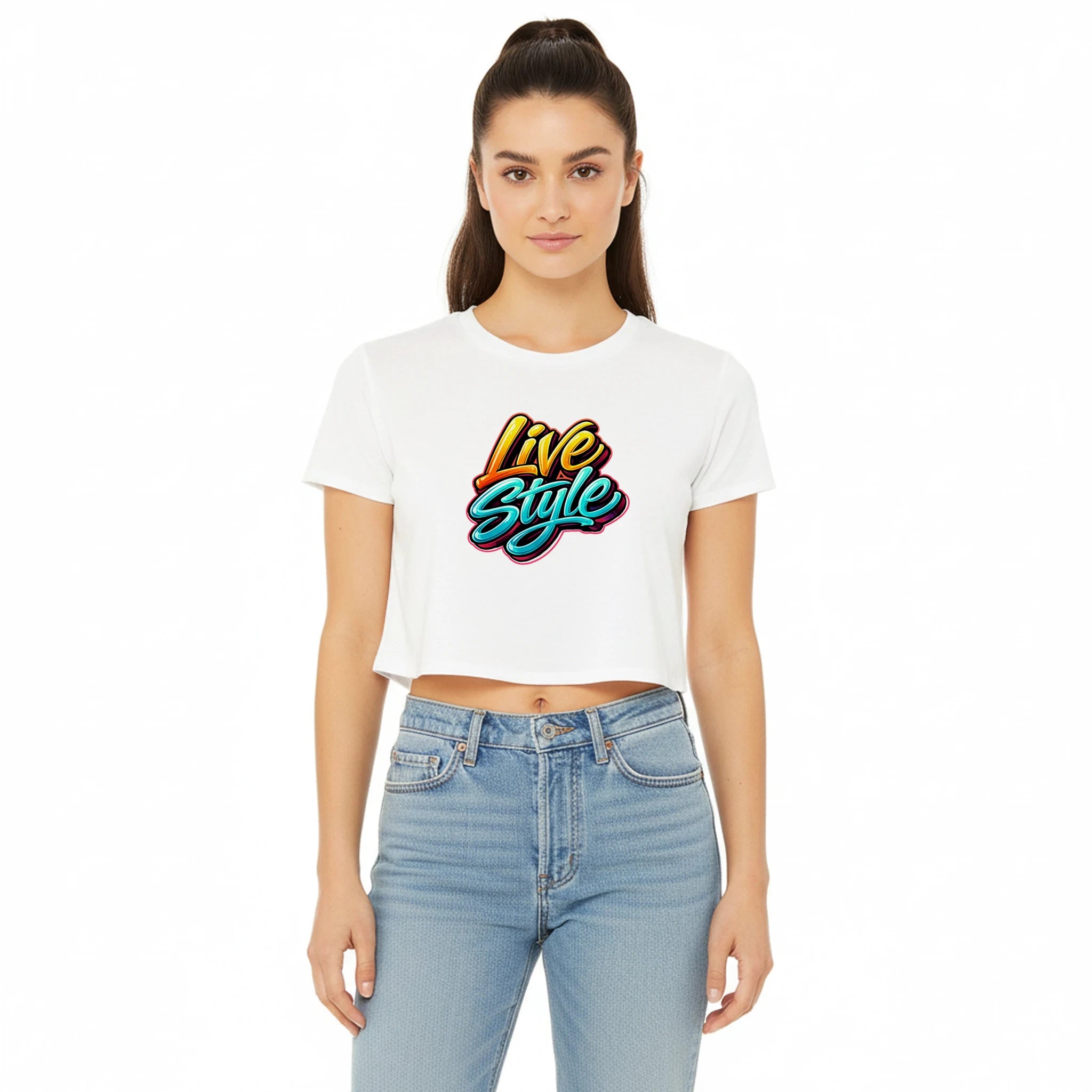 Women’s Crop Tee | Bella+Canvas 8882 White - SKShop
