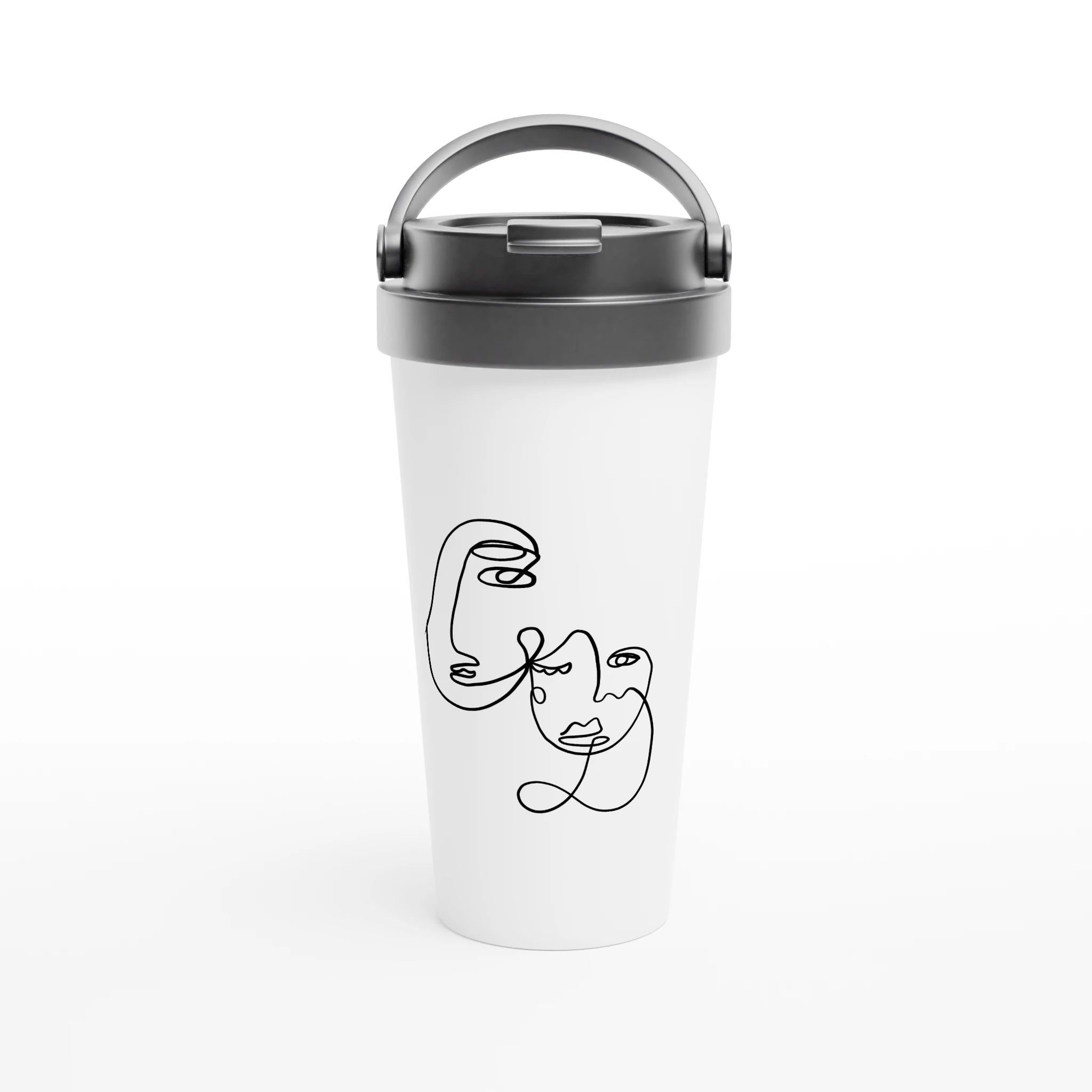 White 15oz Stainless Steel Travel Mug - SKShop