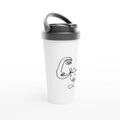 White 15oz Stainless Steel Travel Mug - SKShop